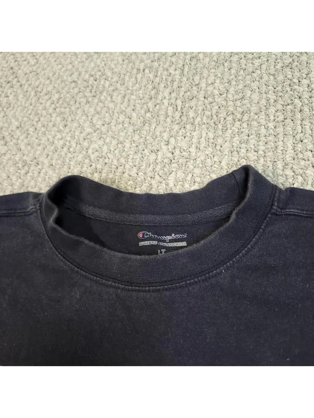 Champion Blue Short Sleeve T-Shirt with Color Block Logo Men's Size Large Tall - Picture 4 of 6